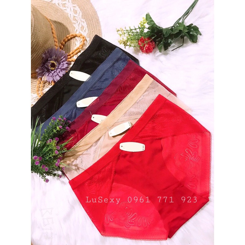 QUẦN LÓT REN NỮ RẺ ĐẸP - Quần lót nữ sexy gợi cảm màu đỏ đen da tàng hình xuyên thấu trong suốt Lusexy