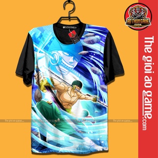 Áo One Piece Zoro (3D Đen) Roronoa zoro v4, áo đảo hải tặc Anime Manga (Shop AoThunGameVn)