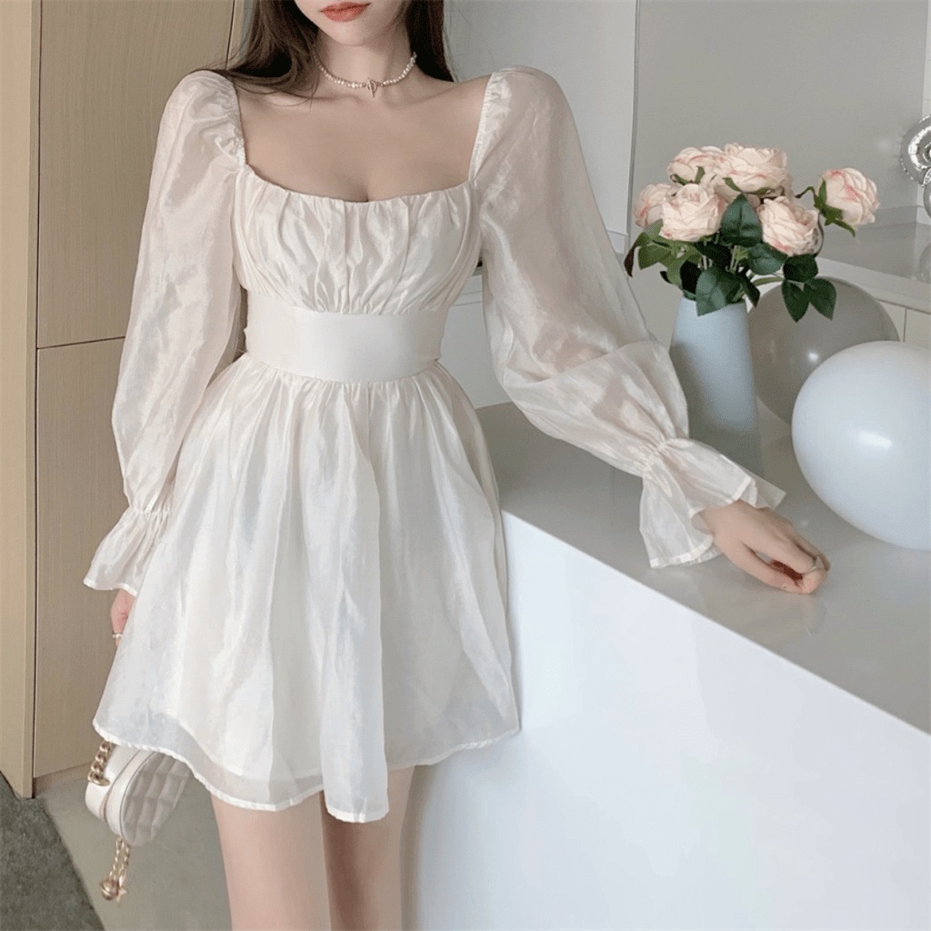 Đầm Tơ Ánh Kim Kiểu Dáng Hàn Quốc UP