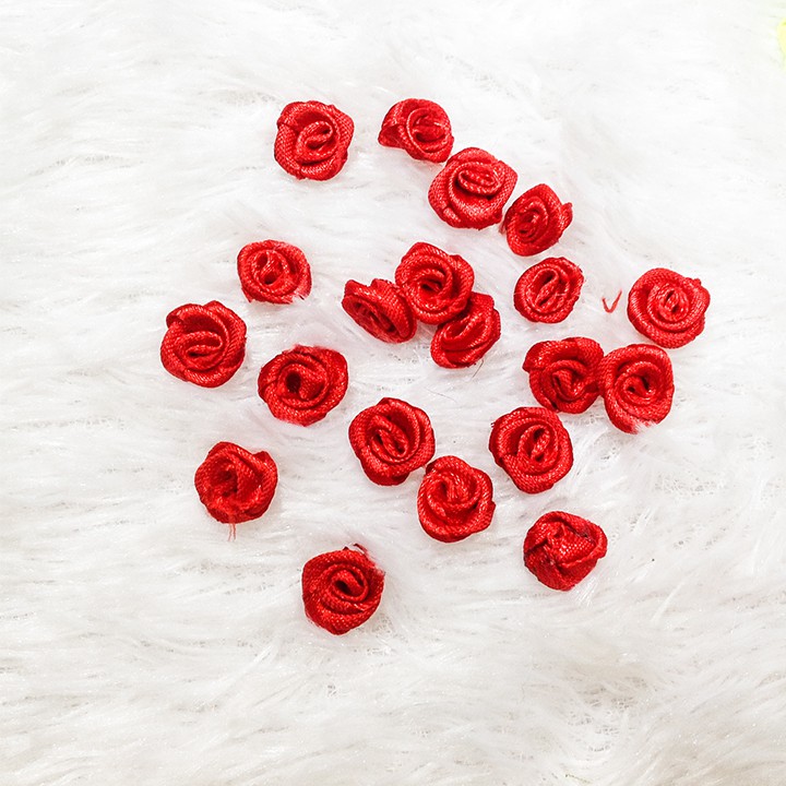 5 Bông hồng ruy băng 3D trang trí áo đầm váy dài nhiều màu thủ công handmade