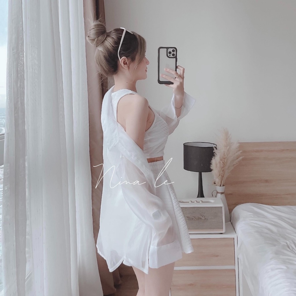 YO BỘ XỐP TRẮNG 3CT TRẮNG QUẦN SOOC CHO NỮ