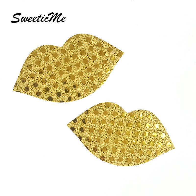 Sweeticme 1 Cặp Miếng Dán Nhũ Hoa Hình Đôi Môi Màu Đỏ Quyến Rũ Dùng Một Lần Cho Nữ