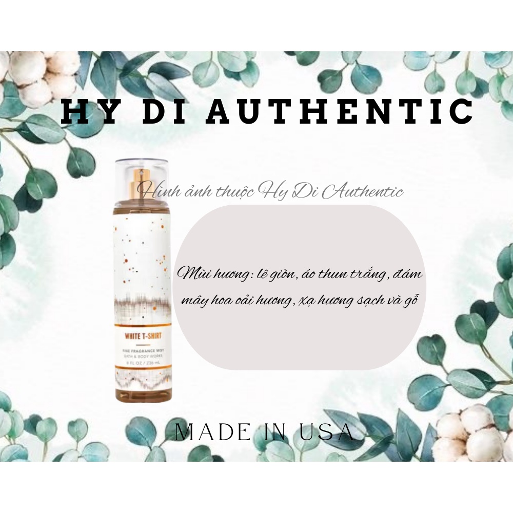 WHITE T-SHIRT - XỊT THƠM DƯỠNG THỂ BATH & BODY WORKS USA