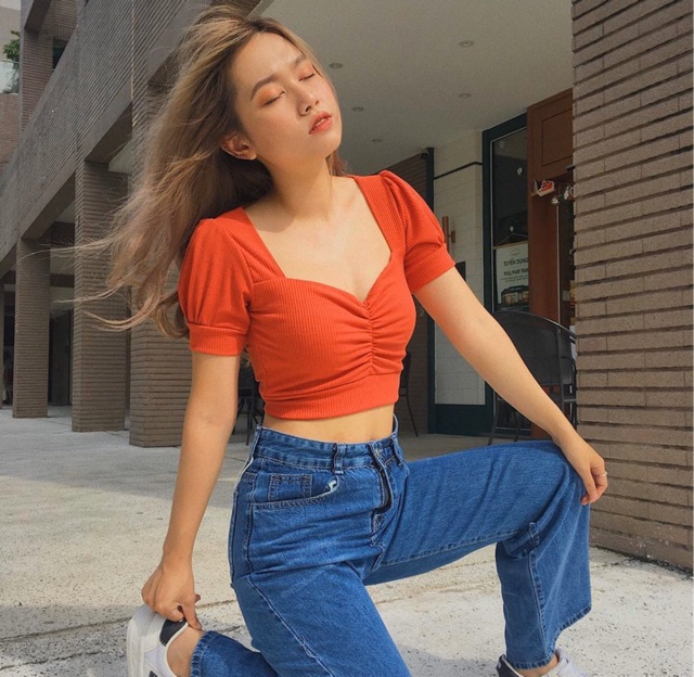 ÁO_CROTOP_CÚP_NGỰC_TAY_PHỒNG🥑