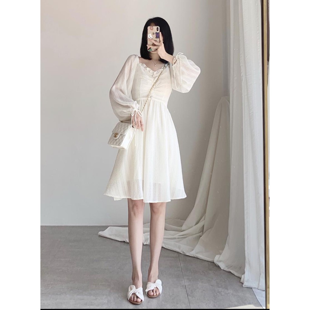 [Ảnh thật/Có sẵn] Đầm trắng 🌸 FREESHIP 50K 🌸 Đầm trắng chụp kỷ yếu - Váy trắng vintage  ྇