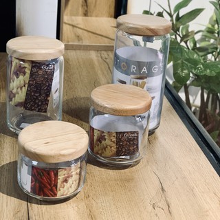 Hũ Thủy Tinh Ocean Nắp Gỗ - Kitchen