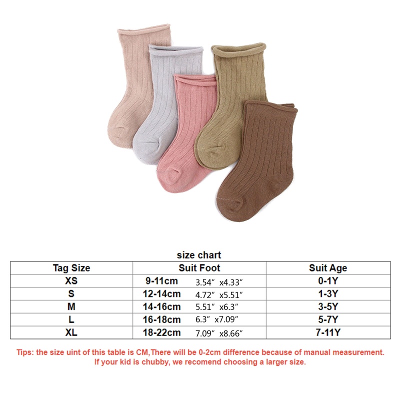 ✿ Set 5 Đôi Tất Cotton Xinh Xắn Cho Bé 0-11 Tuổi