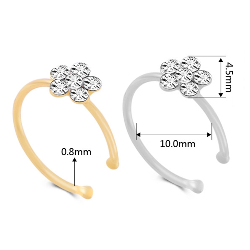 Khuyên Mũi Hình Hoa Đính Đá 5 Màu 12 Màu Lựa Chọn