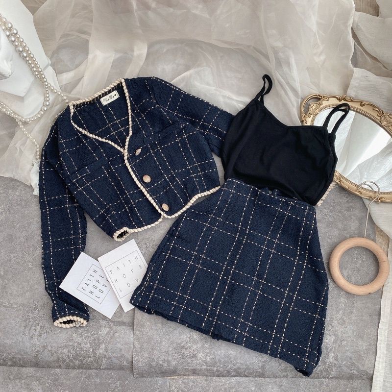 set dạ tweed 3 món sang chảnh | BigBuy360 - bigbuy360.vn