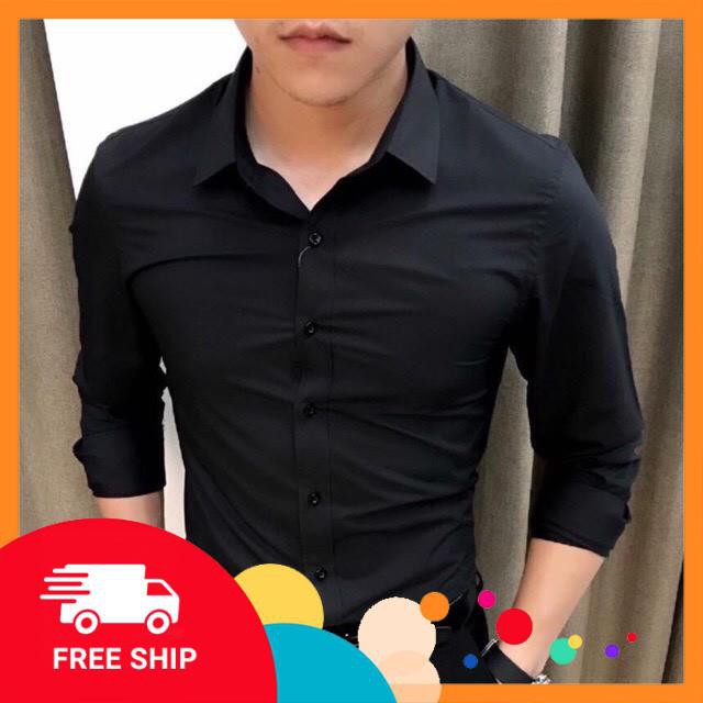 Áo sơ mi nam zoba trơn dài tay ôm sát người không nhăn thời trang cao cấp