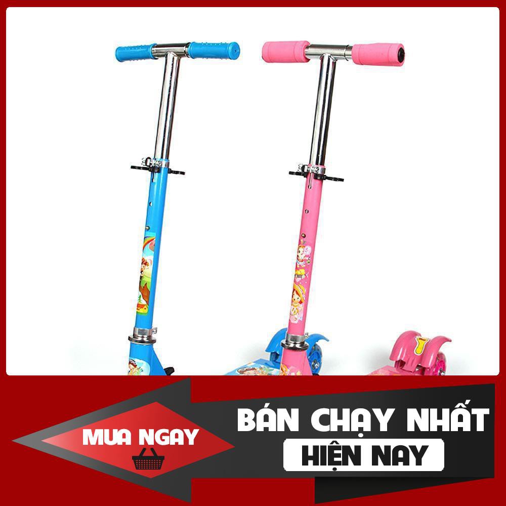 Xe trượt sắt loại đẹp bánh phát sáng - xe trượt scooter (sắt) 3 bánh phát sáng - xe scoter sắt lò xo cho bé