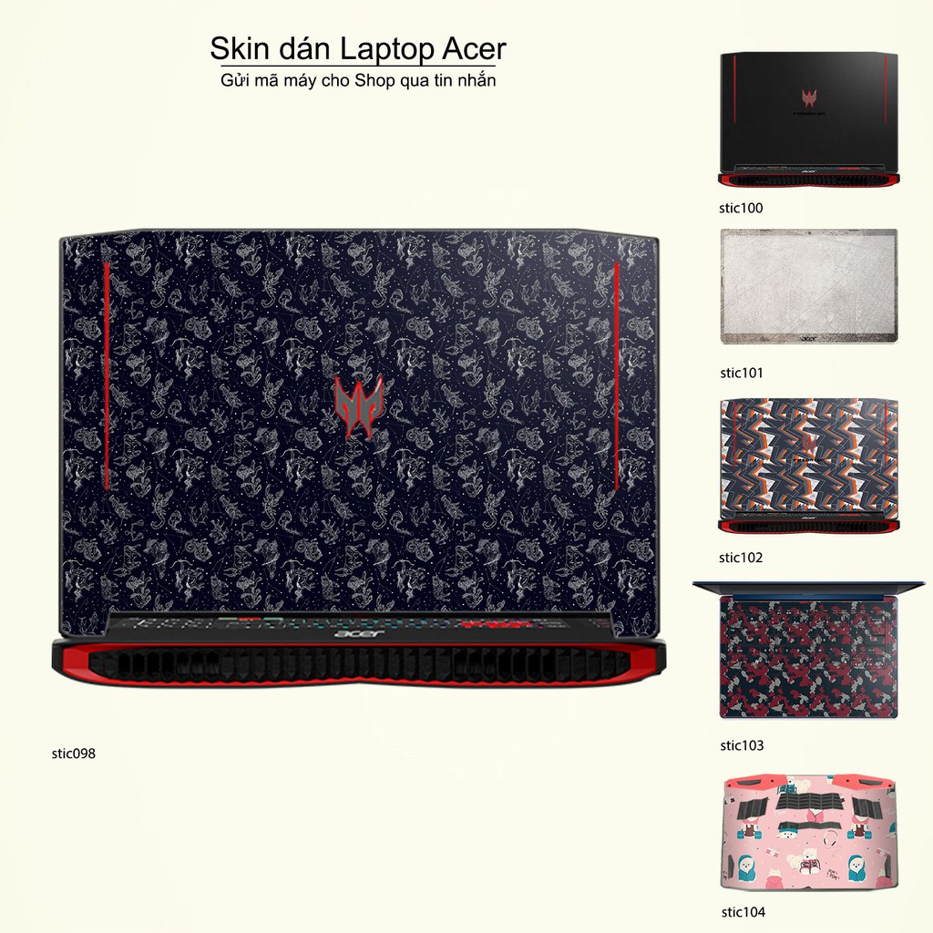 Skin dán Laptop Acer in hình Hoa văn sticker _nhiều mẫu 17 (inbox mã máy cho Shop)
