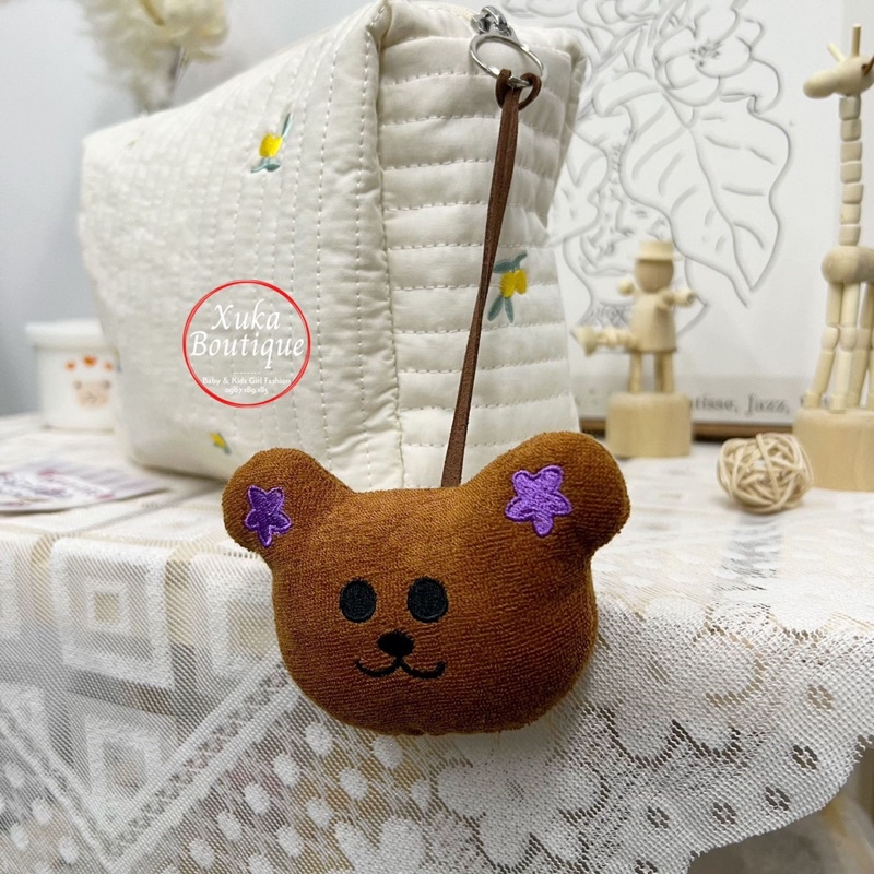 Name Tag Gấu Treo Cặp Cho Bé / Móc Treo Túi Đi Học Cho Bé