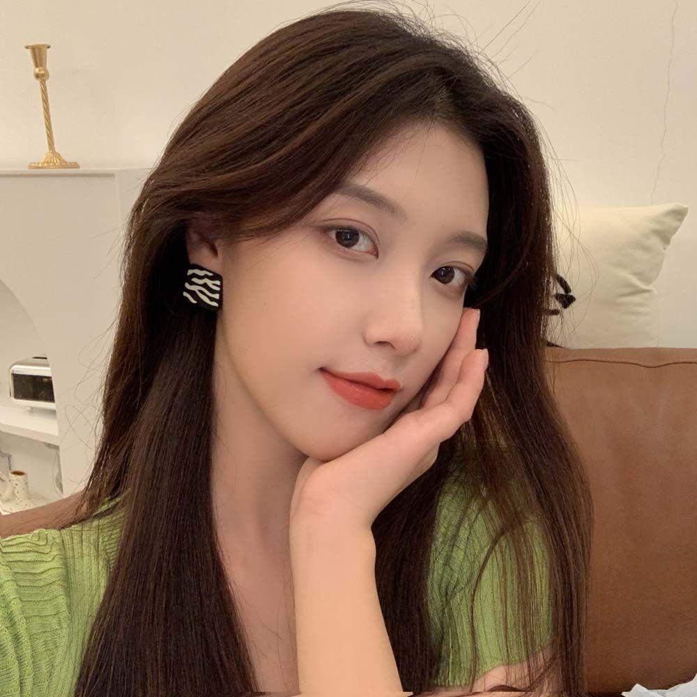 VANES1 Bông Tai Hợp Kim Dáng Dài Hình Vuông Phong Cách Retro Thời Trang Cho Nữ