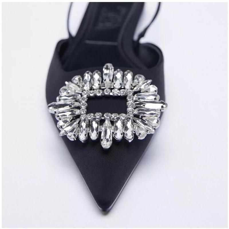 Sandal Zara xuất dư đính đá mũi nhọn