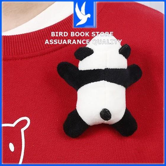 Trâm cài áo, balo, túi xách gấu bông chú gấu trúc Panda nhồi bông xinh xắn Bird book Bird book