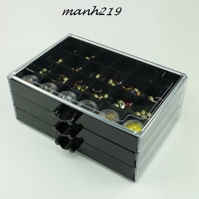 Khay đựng Đá 3 tầng khay đựng dụng cụ phụ kiện, khay mika 3 tầng - manh219