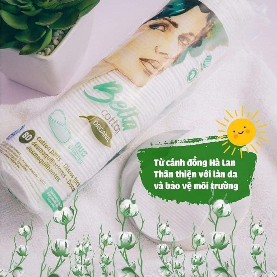 Bông Tẩy Trang Bella Cotton Organic 80 miếng