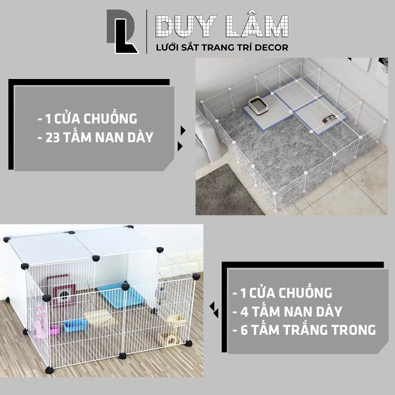 Tấm lưới ghép chuồng lồng quây chó mèo Sỉ lẻ từng tấm tặng kèm chốt nối - Lưới sắt Duy lâm