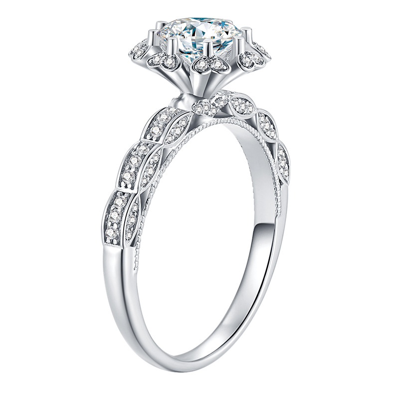 Nhẫn Hở Họa Tiết Moissanite Sang Trọng Cho Nữ