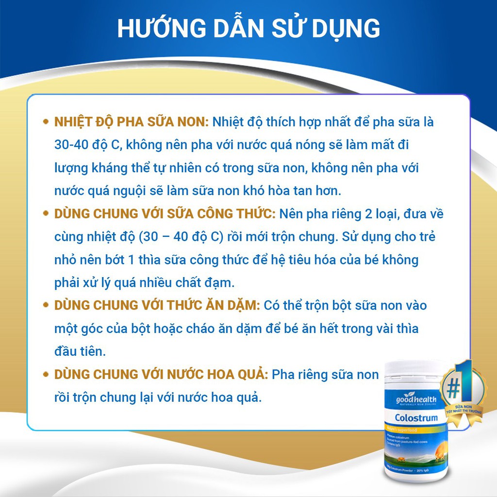 [CHÍNH HÃNG] SỮA NON 24H Goodhealth Colostrum 100g (20000mg kháng thể igG) tăng đề kháng và hệ miễn dịch