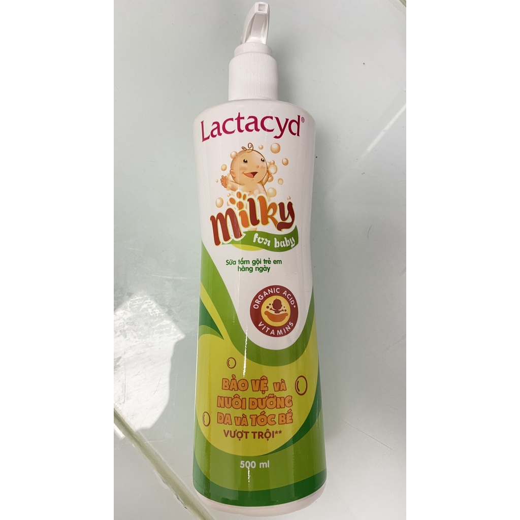 Lactacyd Milky 500ml Loại Có Vòi Thuận Tiện Sử Dụng.Sữa Tắm Gội Cho Trẻ Từ Sơ Sinh