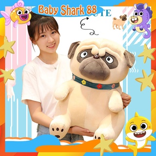 Chó Bông Mặt Xệ, Pug Gấu Bông Siêu Đáng Yêu, Vỏ Nhung Mềm Mịn, Bông Gòn 3D Trắng Tinh Khiết, Độ Đàn Hồi Cao