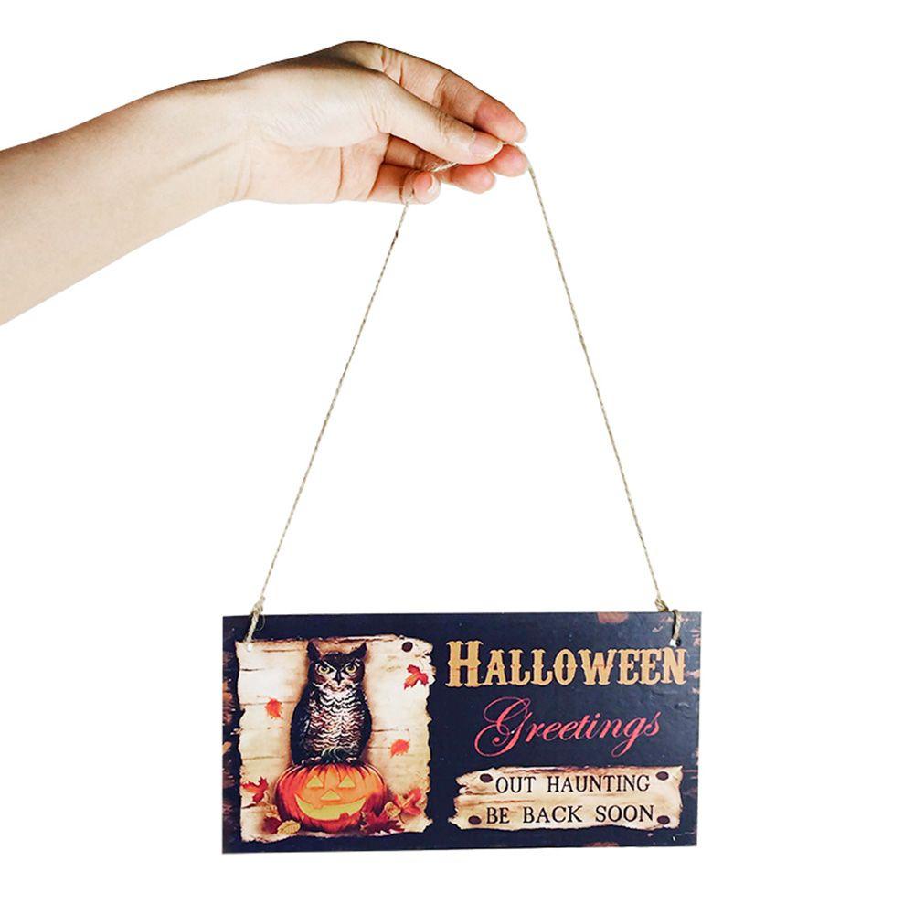 Bảng Gỗ Treo Tường Trang Trí In Chữ Happy For Home Dịp Halloween