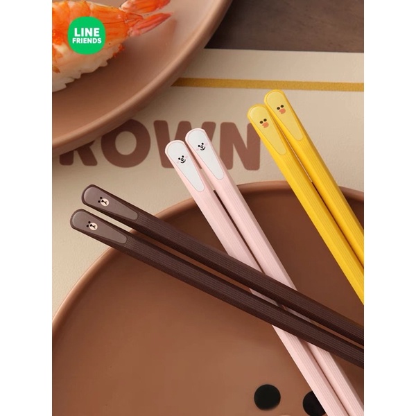 Đũa Line Friends vịt Sally gấu Brown