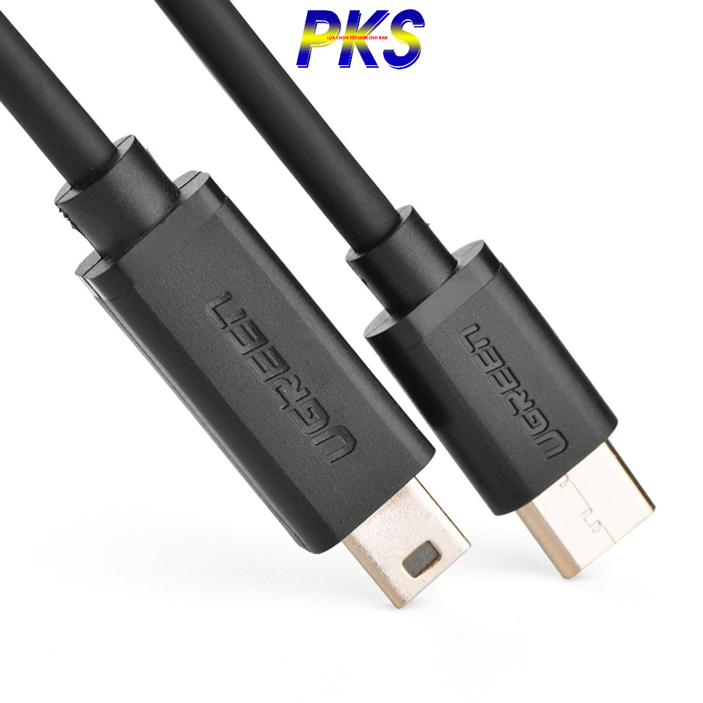 Dây USB Mini sang Type-C mạ vàng dài 2m Ugreen US153 - Hãng phân phối chính thức