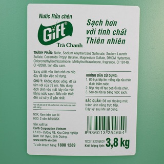 Nước rửa chén Gift 3.8kg