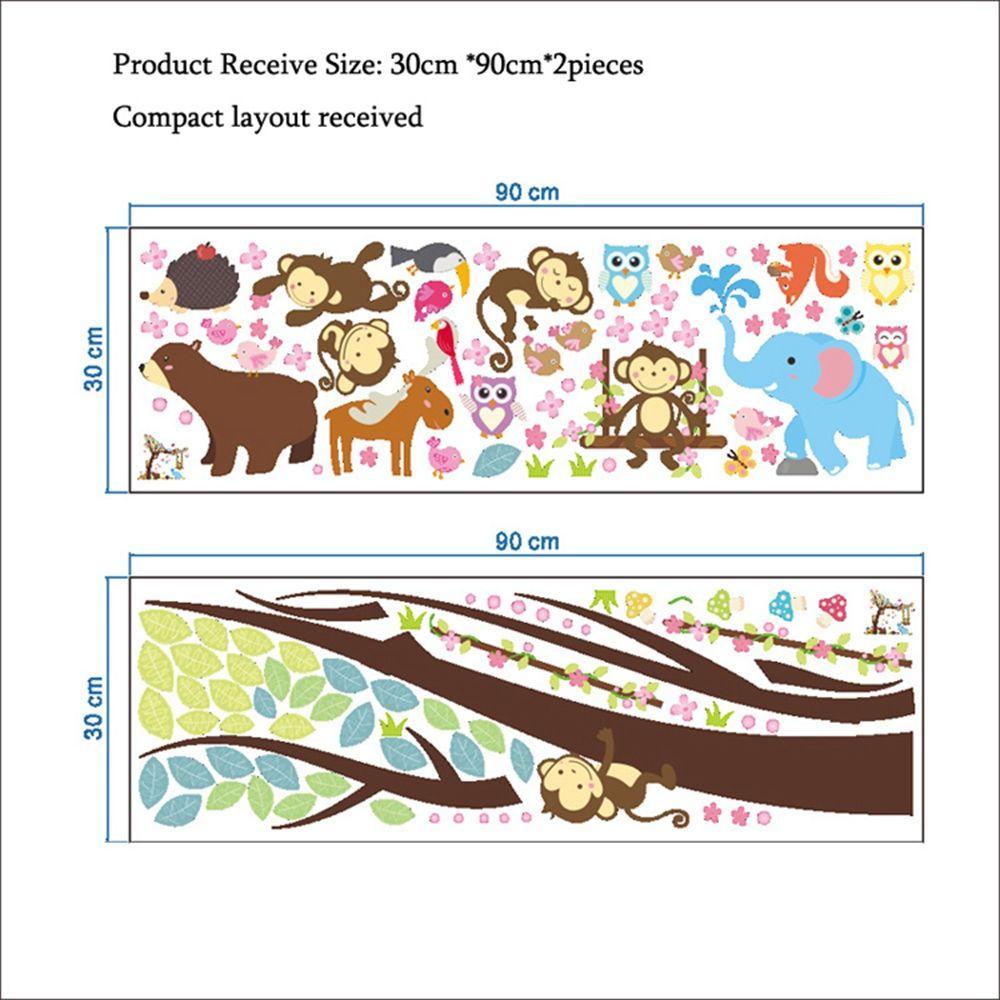 PATRICIA Sticker Dán Tường Họa Tiết Hình Con Thú Theo Phong Cách Hoạt Hình Dùng Trang Trí Phòng Cho Trẻ Nhỏ