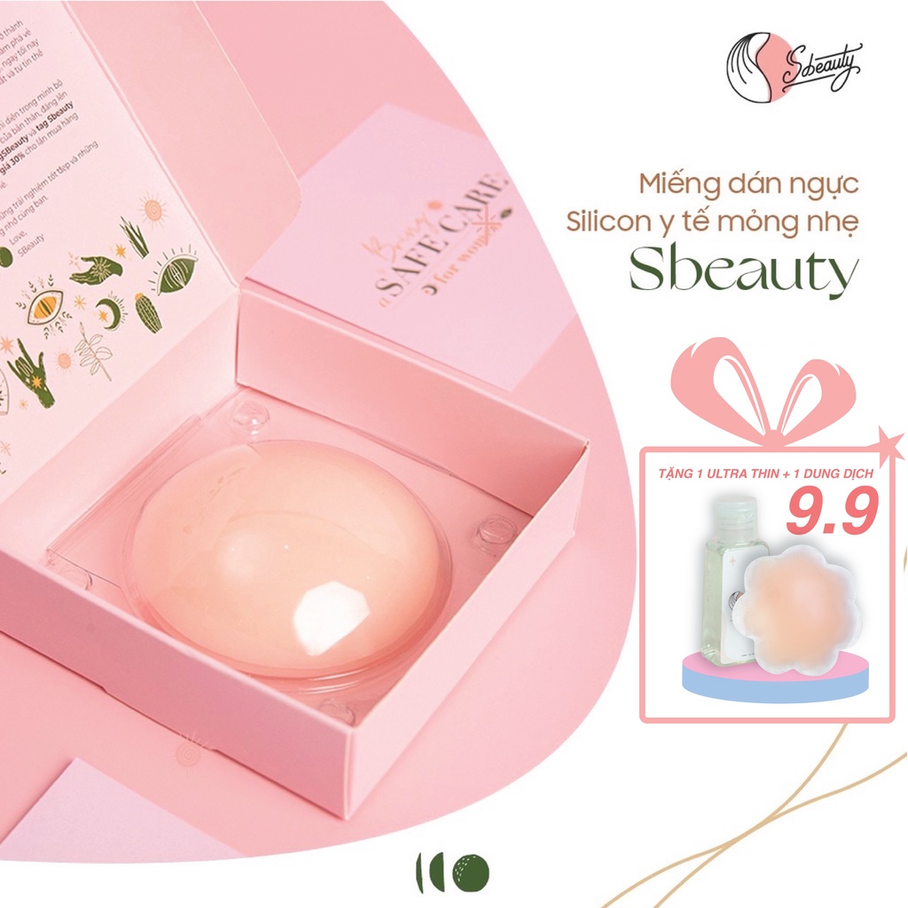Miếng Dán Ngực Tự Thân Silicon SBeauty, Dán Ngực Từ Tính, Không Keo, Sử Dụng Được Nhiều Lần