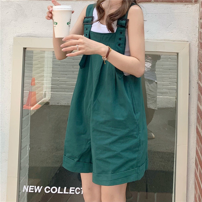 Yunyun Clothing Home ~ Summer 2021 Korean Version New Versatile Loose Tooling Pants + Two Piece Solid Color Top[delivery Within 15 Days ]