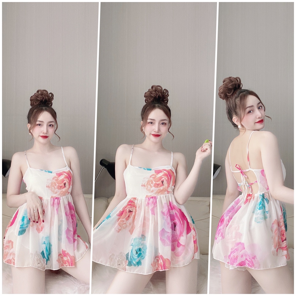 Đồ ngủ nữ BIGSIZE ❣️FREE SHIP❣️ Đồ ngủ CHIFFON CÓ MÚT <70kg | BigBuy360 - bigbuy360.vn