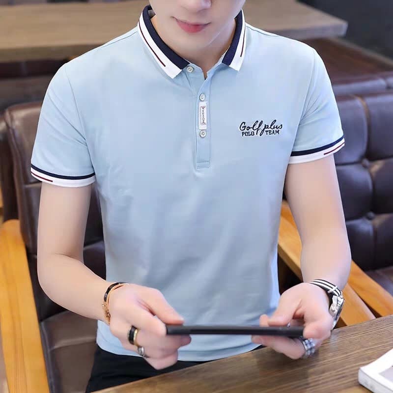 Áo Polo Nam Vải Thun Cotton Thêu Chữ Kí Có Cổ Tay Ngắn NN-0033-tuideocheonguc.com