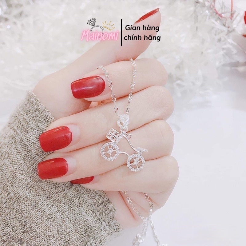 Dây chuyền bạc Mặt xe đạp dễ thương Độc đáo, không đụng hàng Mainomi Shop Bạc Xinh
