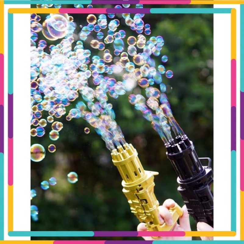 Đồ chơi bắn bong bóng xà phòng, súng bắn bong bóng xà phòng 8 nòng cho bé