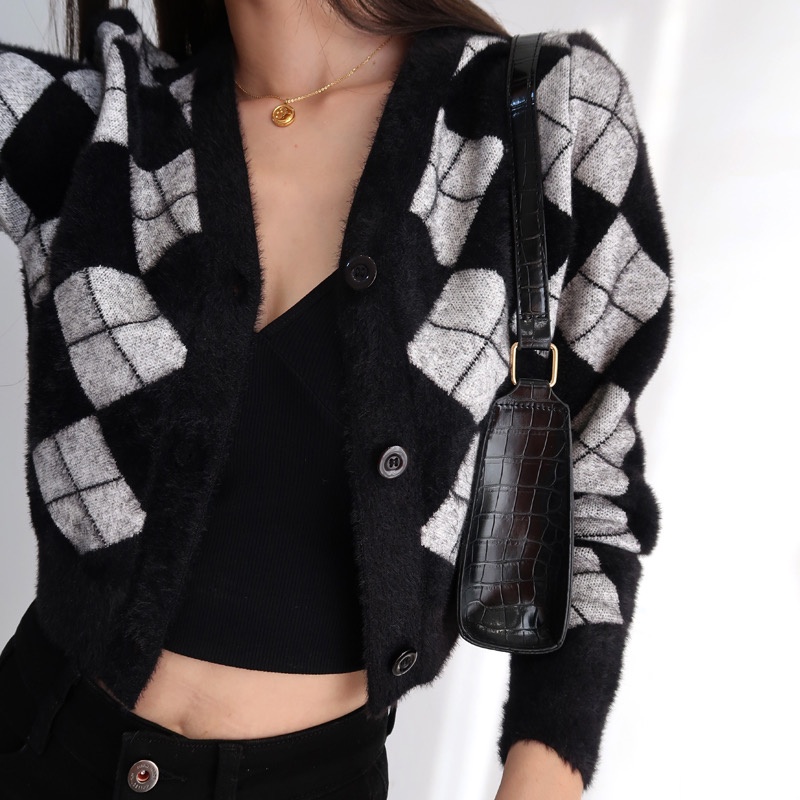 Áo khoác cardigan cổ chữ V phong cách Hàn Quốc cổ điển cho nữ | BigBuy360 - bigbuy360.vn