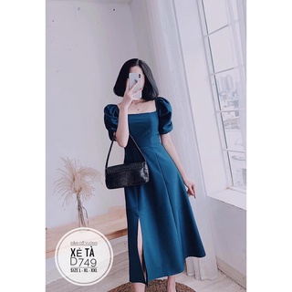 🌈[BIGSIZE] D749 MS44 ĐẦM CỔ VUÔNG XẺ TÀ
