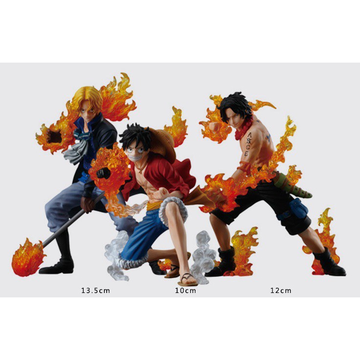 Mô Hình One Piece Anime Gundam Figure Luffy Ace Sabo Attacking Styling