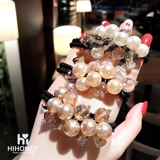 (Hottrend) Dây buộc tóc, cột tóc đính hạt ngọc trai, kim cương nhân tạo lấp lánh
