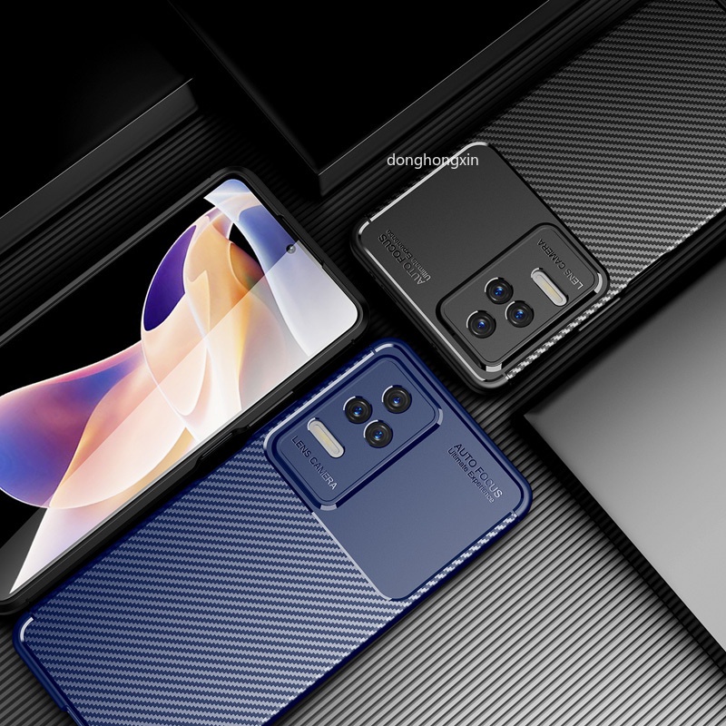 Ốp Điện Thoại Silicon Mềm Kết Cấu Sợi Carbon Chống Sốc Sang Trọng Cho Xiaomi Redmi K50 Pro K40S K50