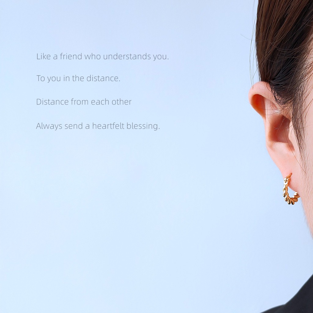 Bện xoắn với khuyên tròn B401 xinh mạ 925 cao cấp