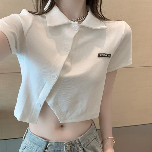 Áo Croptop Tay Ngắn Dáng Ôm Thời Trang Quyến Rũ Cho Nữ