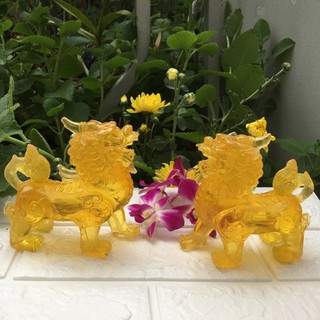 Cặp tỳ hưu màu vàng trong mang tài lộc