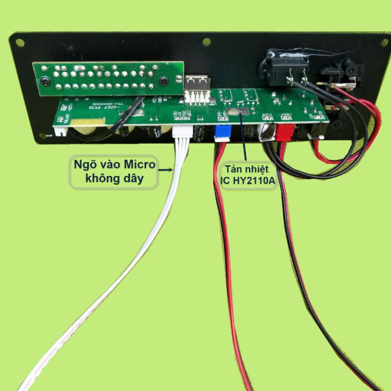 Mạch loa kéo dùng Pin sạc 18650 7V4 IC HY2110A loa kéo 2,5 tấc - 2 tấc