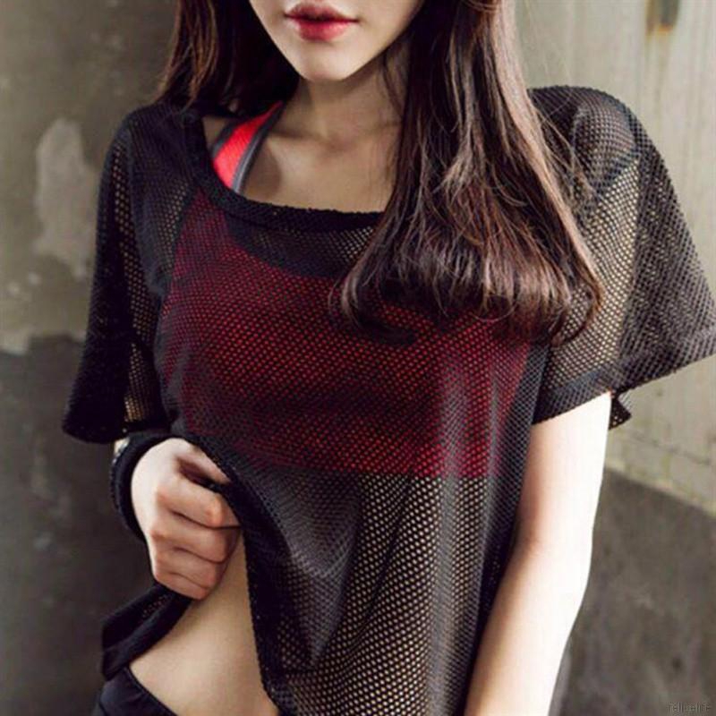 Áo vải lưới thể thao nhanh khô thời trang cho nữ