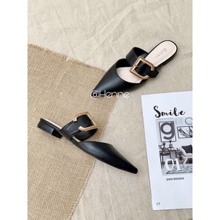 HENNE - Sục dép nữ mũi nhọn basic khoá D