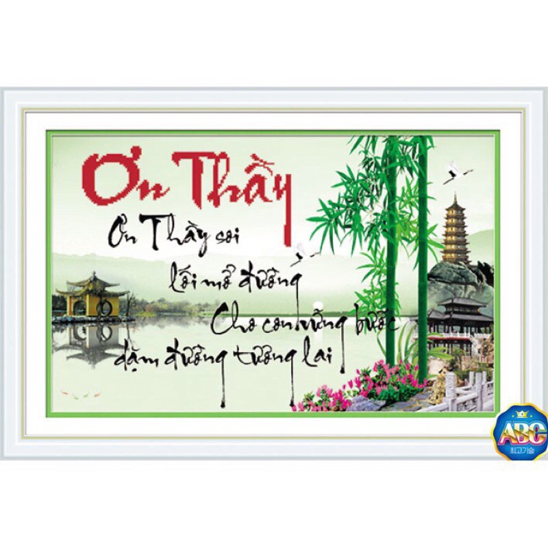 Tranh đính đá Ơn Thầy Df230 (75x50) chưa đính